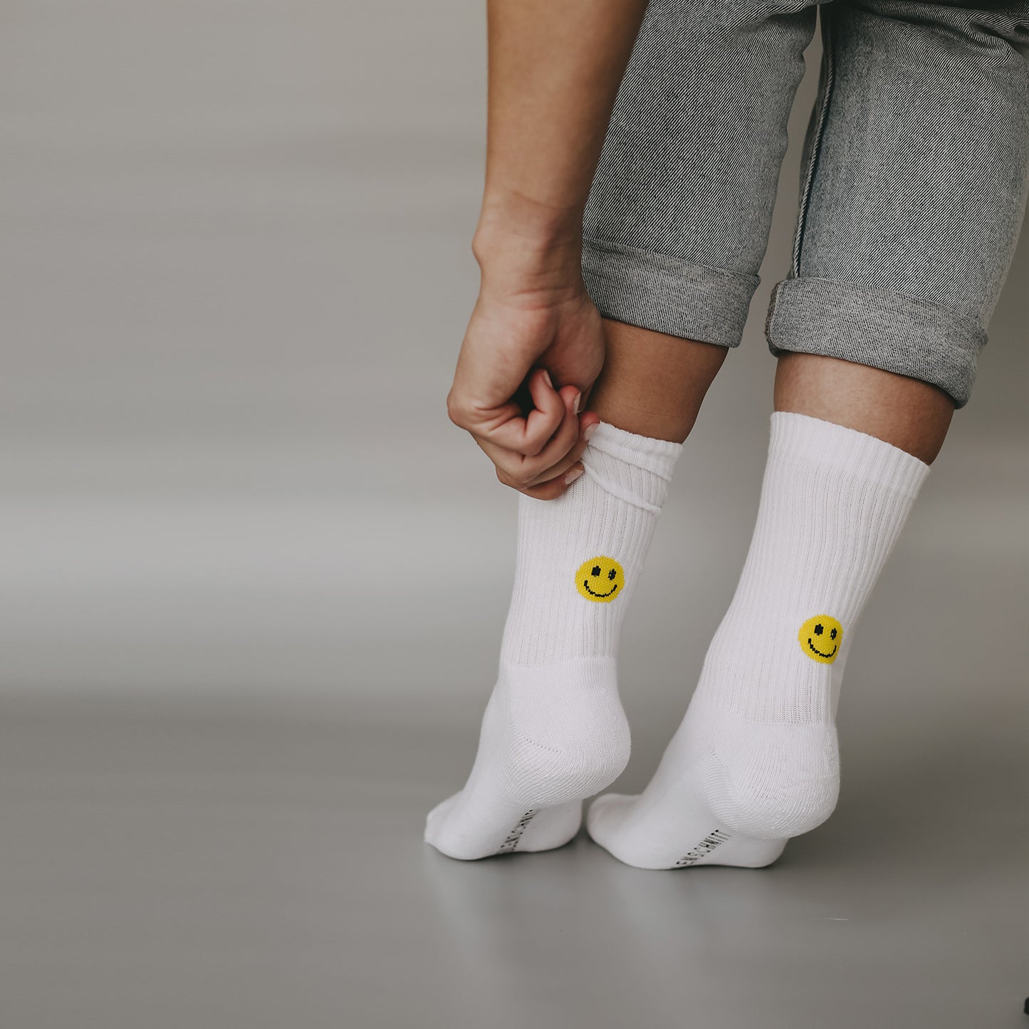 Chaussettes smiley jaune (39-42)